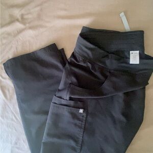 Figs Black Medical Scrub Pants with Utility Pockets